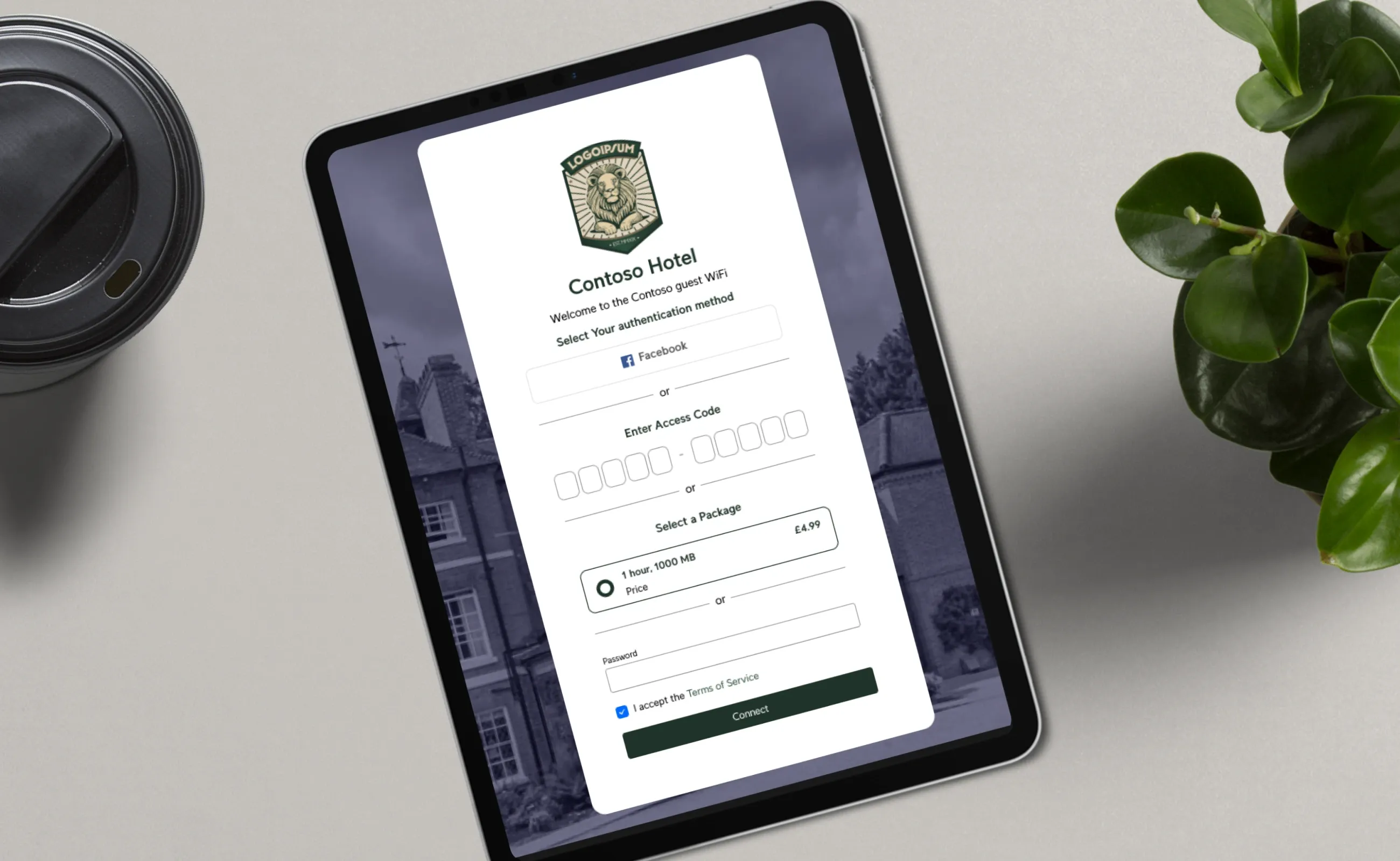 Ubiquiti access point on wall